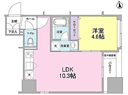 リバーレ東新宿 1LDKの間取図画像
