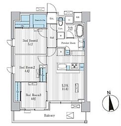 Ｔｅｒｒａ蚕糸の森 8階3LDKの間取り