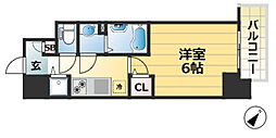 エスリード神戸三宮 1Kの間取図画像