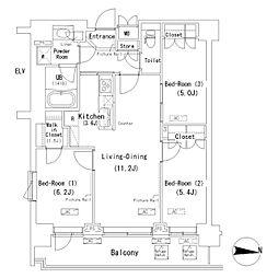 ParkAxis辰巳STAGE 3LDKの間取図画像