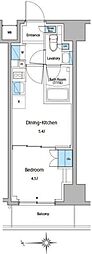 ルフォンプログレ門前仲町マークス 1DKの間取図画像