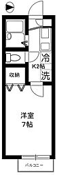 フレア・プランドールB棟 1Kの間取図画像