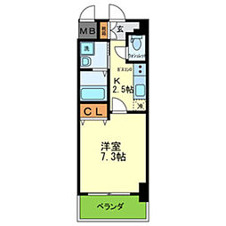 ザッツコート浜町 1Kの間取図画像