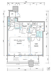 パークタワー勝どきサウス 1LDKの間取図画像