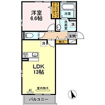 フロレゾン　Ｂ棟 208 ｜ 福岡県久留米市国分町1582-1（賃貸アパート1LDK・2階・47.50㎡） その2