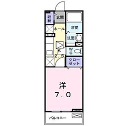 ヴィラグランデ 1Kの間取図画像