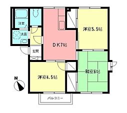 アンバービレッジN 3DKの間取図画像