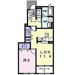 フレンテデエスコラA 1LDKの間取図画像