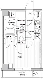 PREMIUMCUBEブンキョウエドガワバシ#mo 1Kの間取図画像