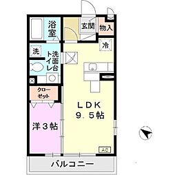 神戸市北神線 谷上駅 徒歩6分の賃貸アパート 1階1LDKの間取り