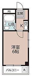 岡本ハイツ 1Kの間取図画像