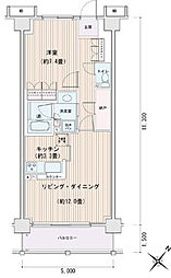 エスティメゾン豊洲レジデンスE棟 1LDKの間取図画像