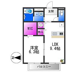 コージーコート 1LDKの間取図画像