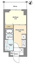リテラス三ノ輪ウエスト 1DKの間取図画像