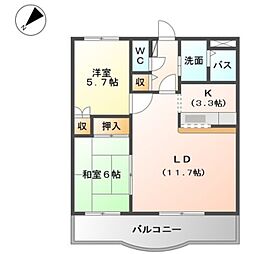 ラ・フォーレ21 2LDKの間取図画像