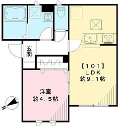 ルミエール平井 1LDKの間取図画像