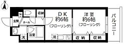 サニーコート東綾瀬 1DKの間取図画像