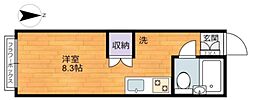ハピネス ワンルームの間取図画像