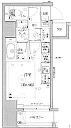 RELUXIA 品川西大井 10階ワンルームの間取り