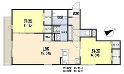グランシャリオ 2LDKの間取図画像