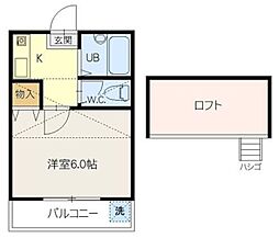 レオパレス松原団地第6 1Kの間取図画像