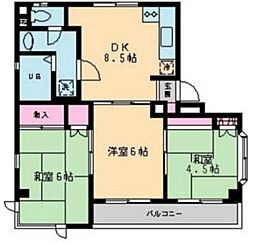 ランドマーク平田 3階3DKの間取り