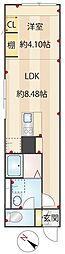 エリシオン新中野 1LDKの間取図画像