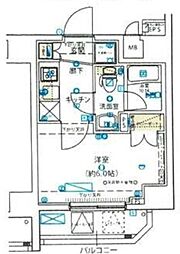 Risingplace綾瀬三番館 1Kの間取図画像