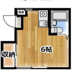 カーサノーブル ワンルームの間取図画像