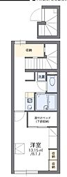 レオパレスクレセント 1Kの間取図画像