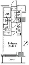 ONEROOFFLAT月島 ワンルームの間取図画像