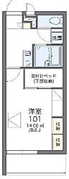 レオパレスサザンクロスB 1Kの間取図画像