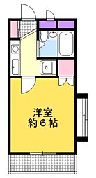 コスモサンノミヤB 1Kの間取図画像