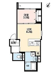 相模原市南区南台3丁目アパート 1LDKの間取図画像