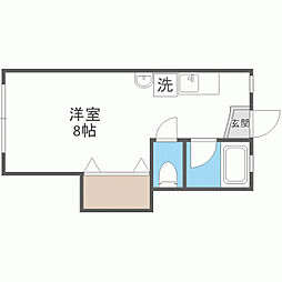 TK薬院 ワンルームの間取図画像