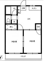 エレガント府中 2LDKの間取図画像