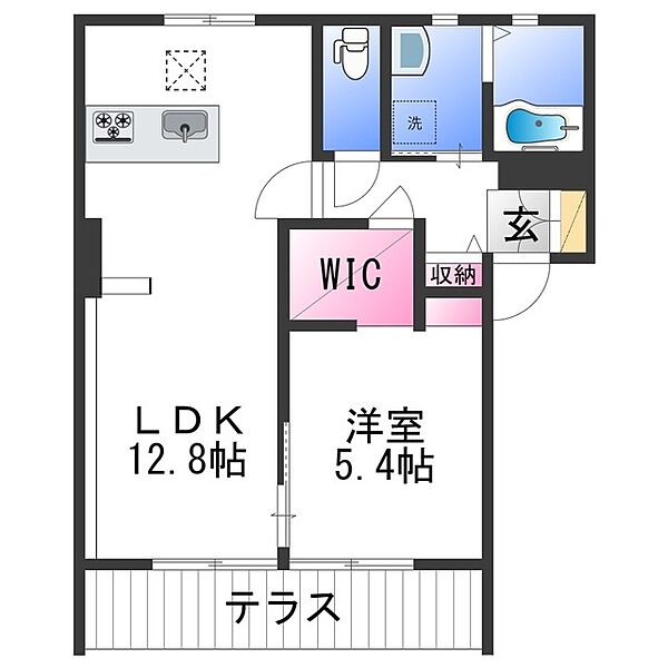 ラ．サルデーヌ ｜和歌山県和歌山市本脇(賃貸アパート1LDK・1階・43.00㎡)の写真 その2