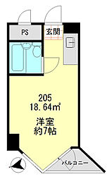 東京ベイサイド ワンルームの間取図画像