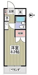 リュミエ本厚木 ワンルームの間取図画像