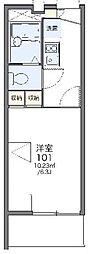 レオパレスQUATRE 1Kの間取図画像