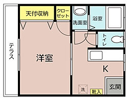 実籾ハイツ 1Kの間取図画像