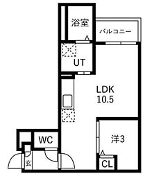 Jack miyaharaII 1LDKの間取図画像