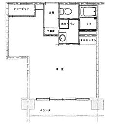 小島ビル 2階ワンルームの間取り