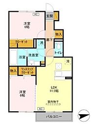 DiamondTiara 2LDKの間取図画像