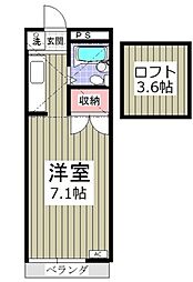 スペースぬるみず ワンルームの間取図画像