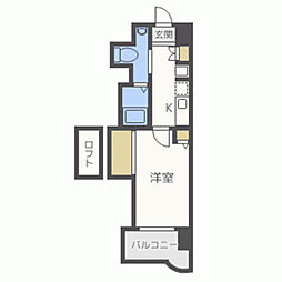 アクタス六本松タワー 1Kの間取図画像