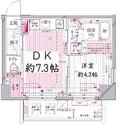 レルシール大島 1DKの間取図画像