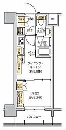 リビオメゾン芝浦 5階1DKの間取り