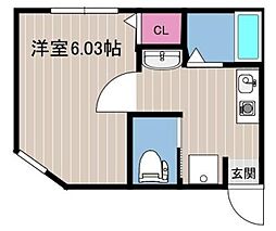 ドゥマールイタバシ 2階1Kの間取り