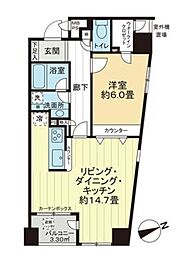 エルフコート日本橋浜町 1LDKの間取図画像